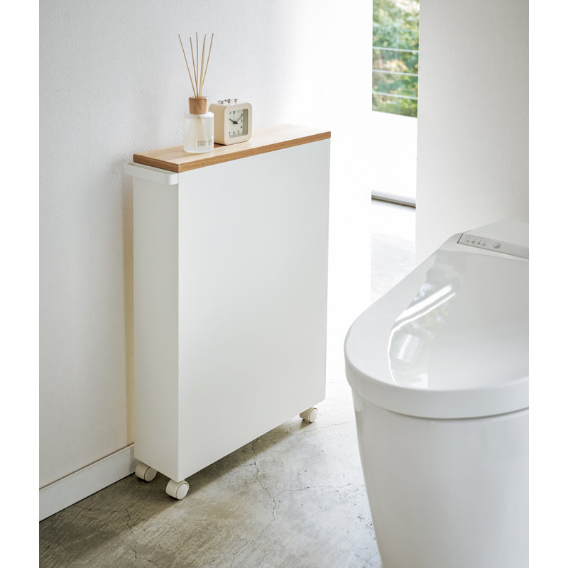 Tower Yamazaki Home Rolling Slim Bathroom Utility Cart, Storage Shelf